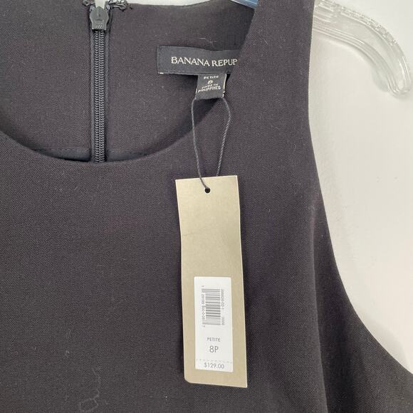Banana Republic Sheath Dress Black Womens Size 8 Petite NEW Minimalist Career - Picture 4 of 7